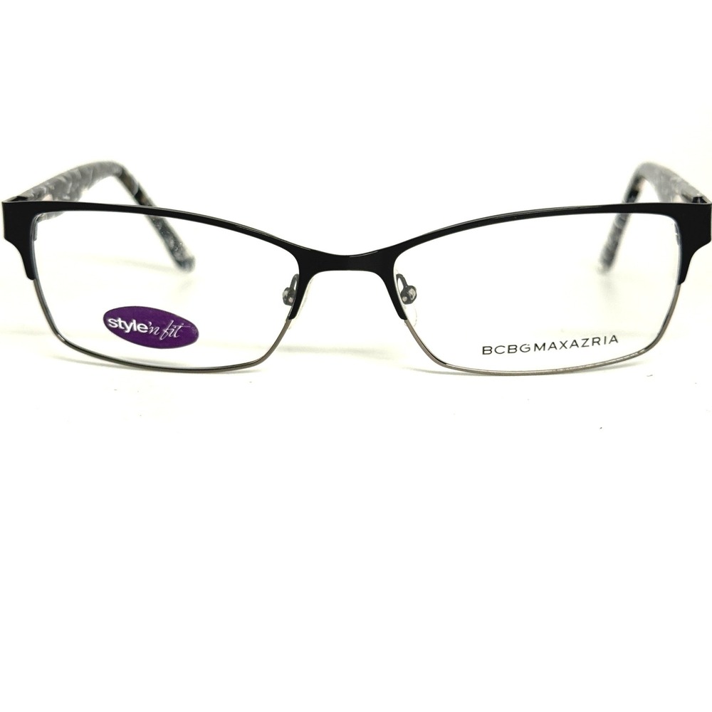 BCBGMAXAZRIA Brynn‎ Black Eyeglasses Frames 50-17-140 Marble Pattern Arms New